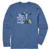 Men Life is Good Graphic Tees | Men'S Jake And Rocket Best Things Long Sleeve Crusher-Lite Tee Vintage Blue