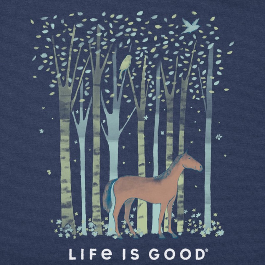 Kids Life is Good Graphic Tees | Kids Woodsy Horse Crusher Tee Darkest Blue