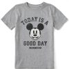 Kids Life is Good Graphic Tees | Kids Clean Steamboat Willie Good Day Crusher Tee Heather Gray