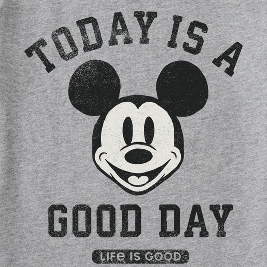 Kids Life is Good Graphic Tees | Kids Clean Steamboat Willie Good Day Crusher Tee Heather Gray