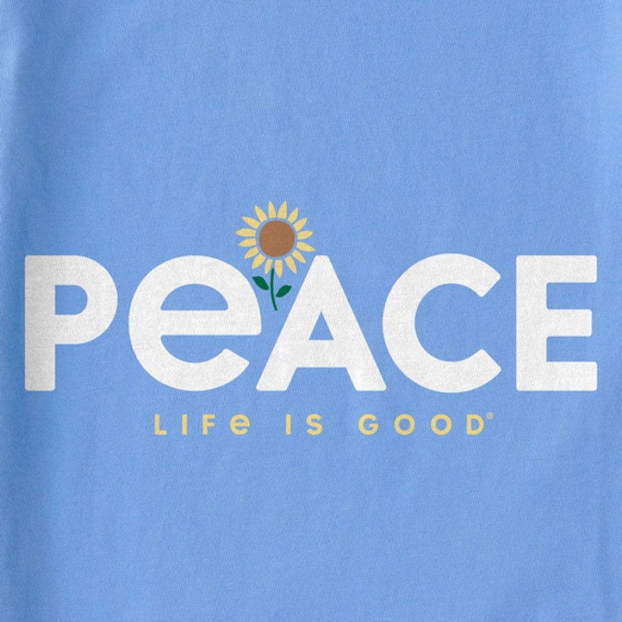 Women Life is Good Sweatshirts & Hoodies | Women'S Clean Sunflower Peace Simply True Fleece Hoodie Cornflower Blue