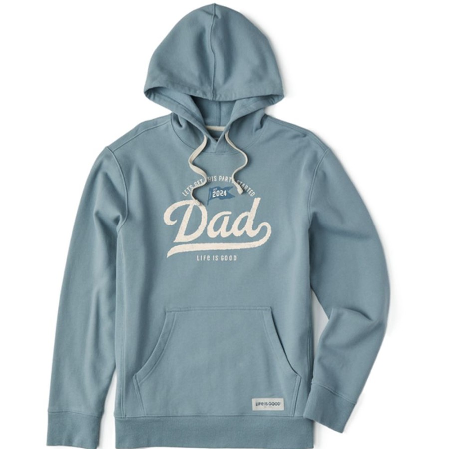 Men Life is Good Sweatshirts & Hoodies | Men'S Wordsmith Dad 2024 Get The Party Started Simply True Fleece Hoodie Smoky Blue