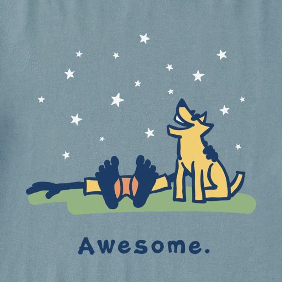 Kids Life is Good Graphic Tees | Kids Awesome Crusher Tee Smoky Blue