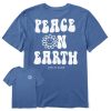 Men Life is Good Graphic Tees | Men'S Peace On Earth Happy Sun Short Sleeve Tee Vintage Blue