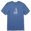 Men Life is Good Graphic Tees | Men'S Lig Sailboat Short Sleeve Tee Vintage Blue