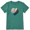 Women Life is Good Graphic Tees | Women'S Heart Landscape Crusher-Lite Tee Spruce Green