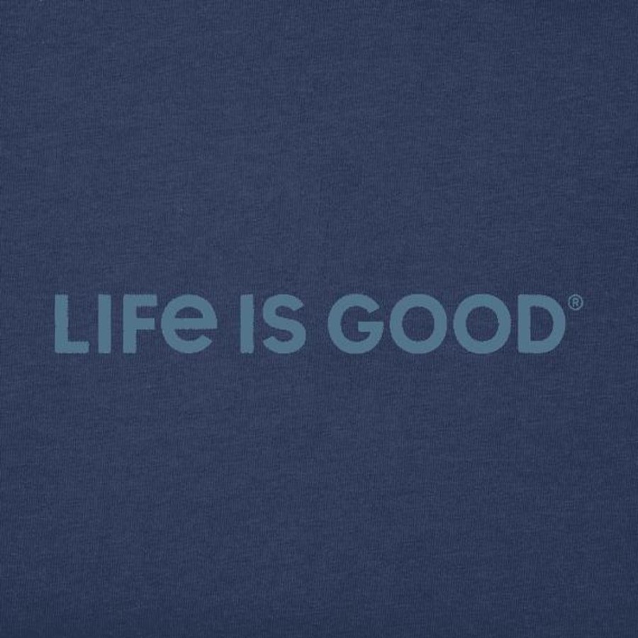 Men Life is Good Graphic Tees | Men'S Lig Wordmark Horizontal Crusher Tee Darkest Blue