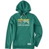 Men Life is Good Sweatshirts & Hoodies | Men'S Clean Stripe Mountains & Sun Simply True Fleece Hoodie Spruce Green