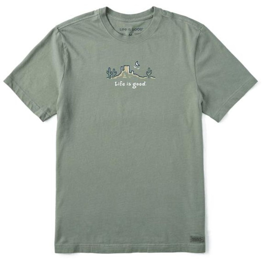 Men Life is Good Graphic Tees | Men'S Desert Vista Crusher Tee Moss Green