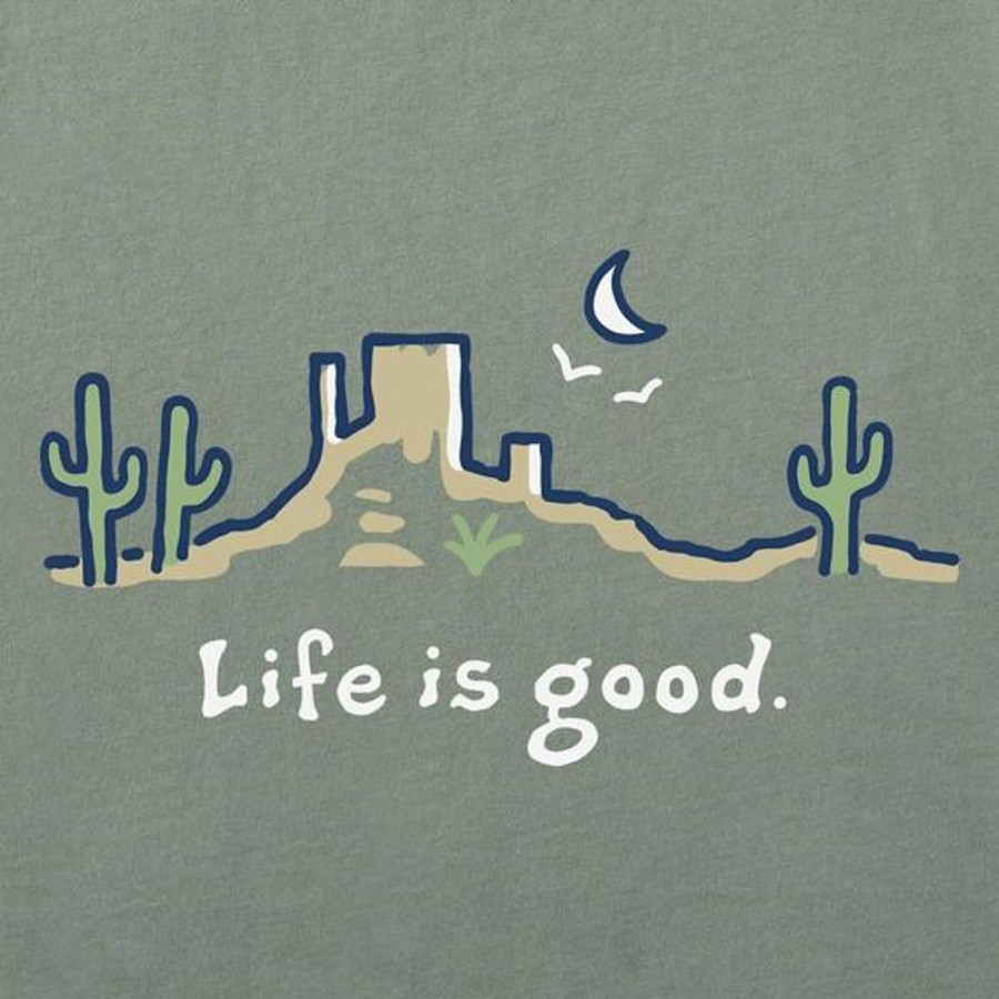 Men Life is Good Graphic Tees | Men'S Desert Vista Crusher Tee Moss Green