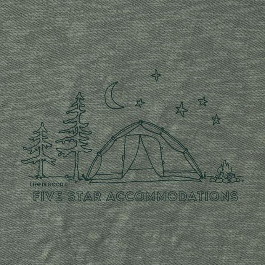 Men Life is Good Active & Slub Tops | Men'S Five Star Camp Textured Slub Tee Dark Moss Green