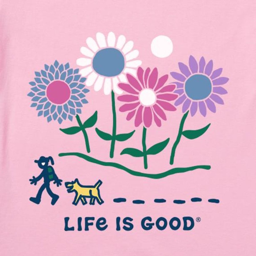 Women Life is Good Sweatshirts & Hoodies | Women'S Jackie And Rocket Wildflowers Simply True Fleece Hoodie Happy Pink