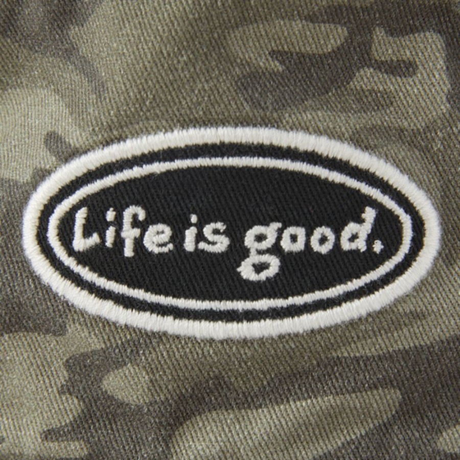 Women Life is Good Hats | Lig Vintage Oval Bucket Hat Moss Green Camo