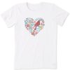 Women Life is Good Graphic Tees | Women'S Mosaic Cardinal Heart Crusher Tee Cloud White