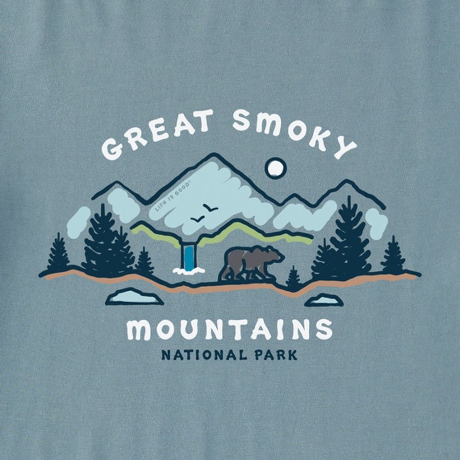 Men Life is Good Sweatshirts & Hoodies | Men'S Vintage Smoky Mountains Vista Simply True Fleece Hoodie Smoky Blue