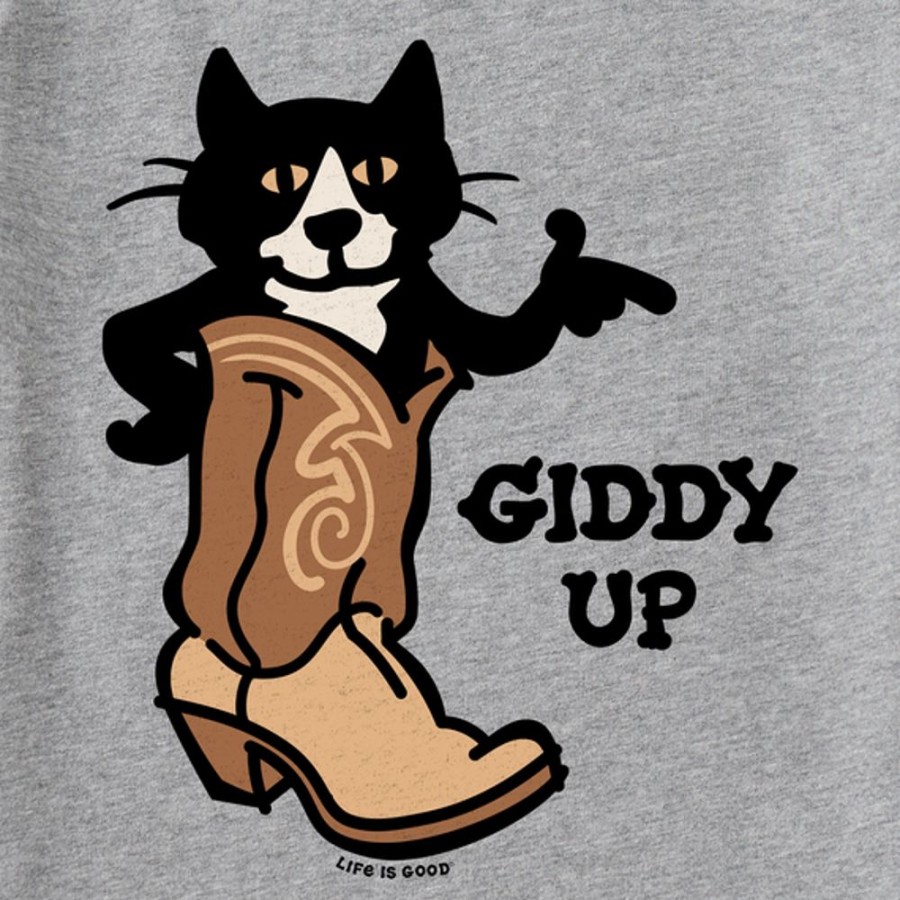 Kids Life is Good Graphic Tees | Kids Vintage Tuxedo Al Giddy Up Crusher Tee Heather Gray