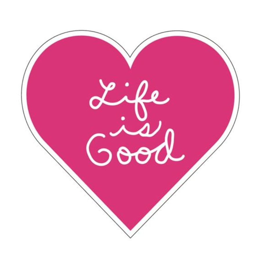 Home Life is Good Stickers & Magnets | Heart Script Die Cut Sticker Miscellaneous