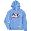 Women Life is Good Sweatshirts & Hoodies | Women'S Clean Willie Flag Simply True Fleece Hoodie Cornflower Blue