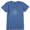 Women Life is Good Graphic Tees | Women'S Lotus Breathe Crusher Vee Vintage Blue