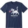 Men Life is Good Graphic Tees | Men'S Vintage Al Meowica Crusher Tee Darkest Blue