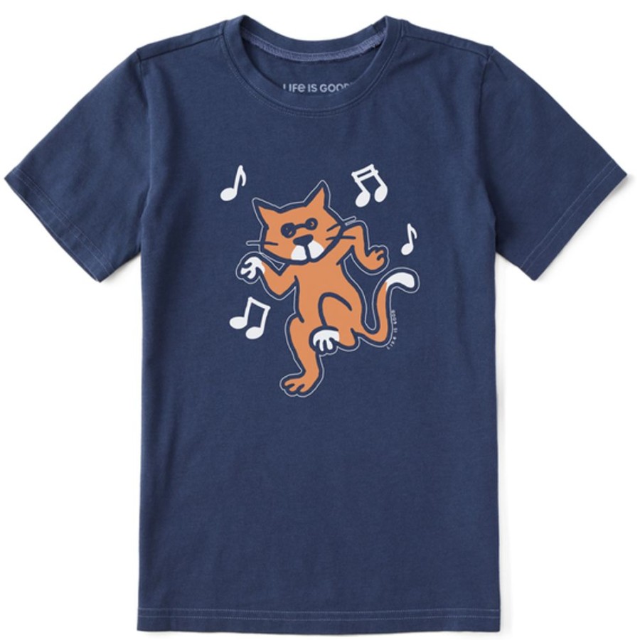 Kids Life is Good Graphic Tees | Kids Vintage Dancing Al Crusher Tee Darkest Blue