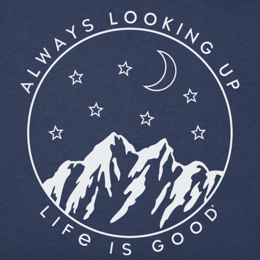 Women Life is Good Boxy Tees | Women'S Always Looking Up Celestial Boxy Crusher Tee Darkest Blue