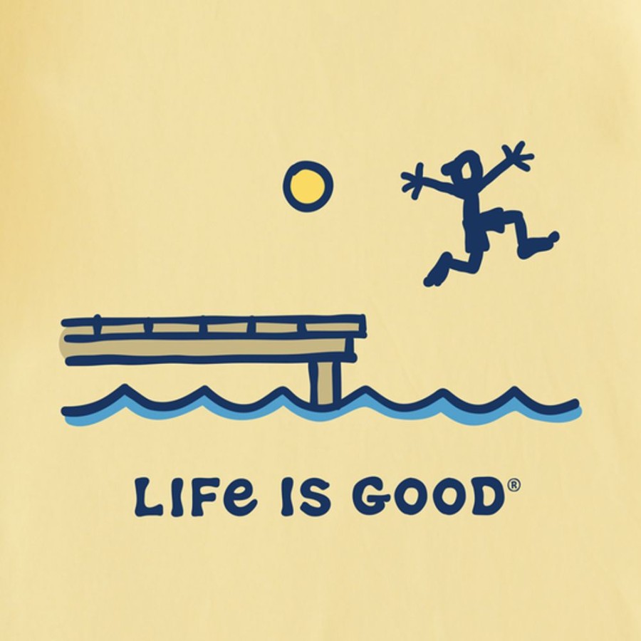 Kids Life is Good Graphic Tees | Kids Jake Dock Jump Crusher Tee Sandy Yellow