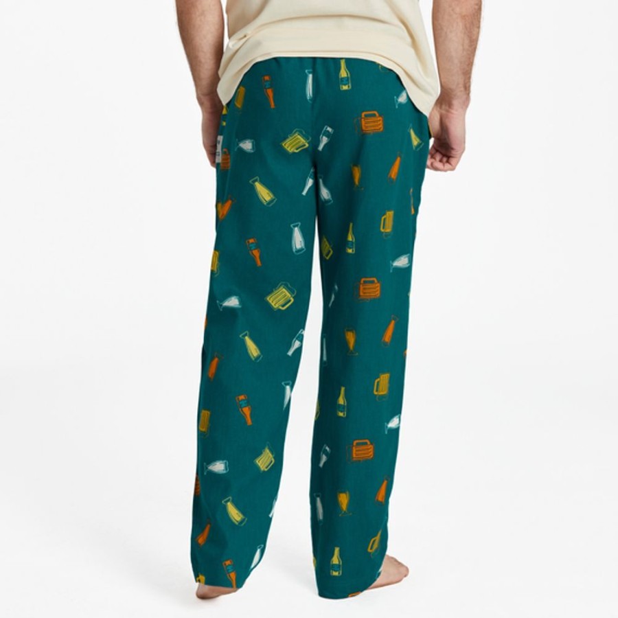 Men Life is Good Lounge & Sleepwear | Men'S Craft Beer Pattern Classic Sleep Pant Mallard Green