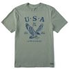 Men Life is Good Graphic Tees | Men'S Usa 1776 Eagle Short Sleeve Tee Moss Green