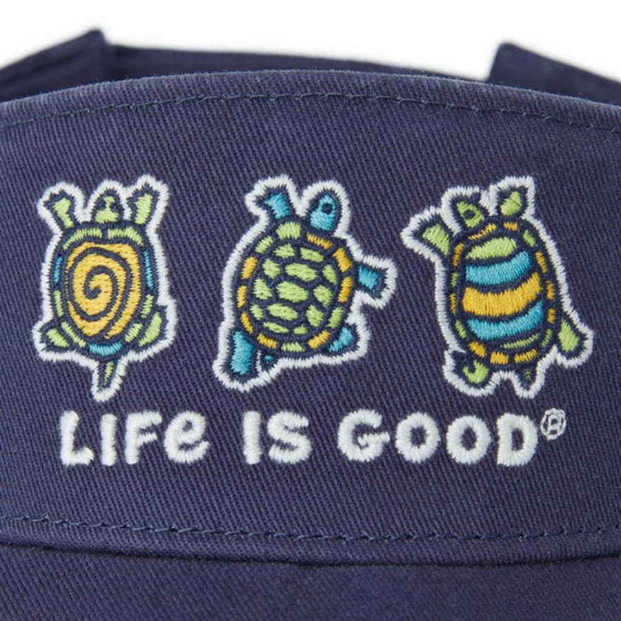 Men Life is Good Hats | Peace Turtles Chill Cap Visor Darkest Blue