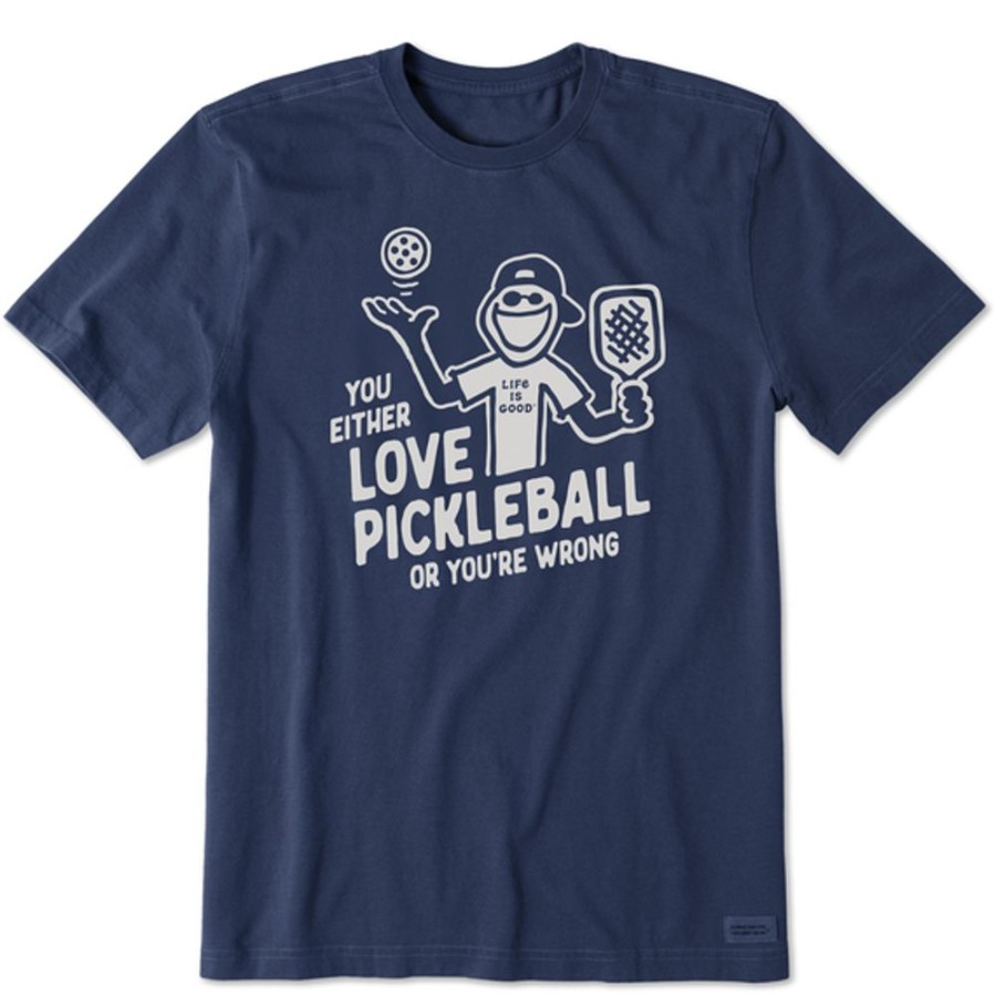 Home Life is Good Pickleball | Men'S Matchbook Jake Love Pickleball Short Sleeve Tee Darkest Blue