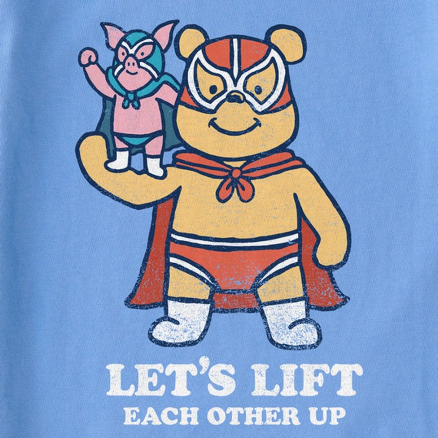 Kids Life is Good Graphic Tees | Kids Vintage Lift Each Other Up Winnie & P Crusher Tee Cornflower Blue