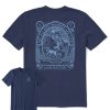 Men Life is Good Graphic Tees | Men'S Hiking Wanderers Short Sleeve Tee Darkest Blue