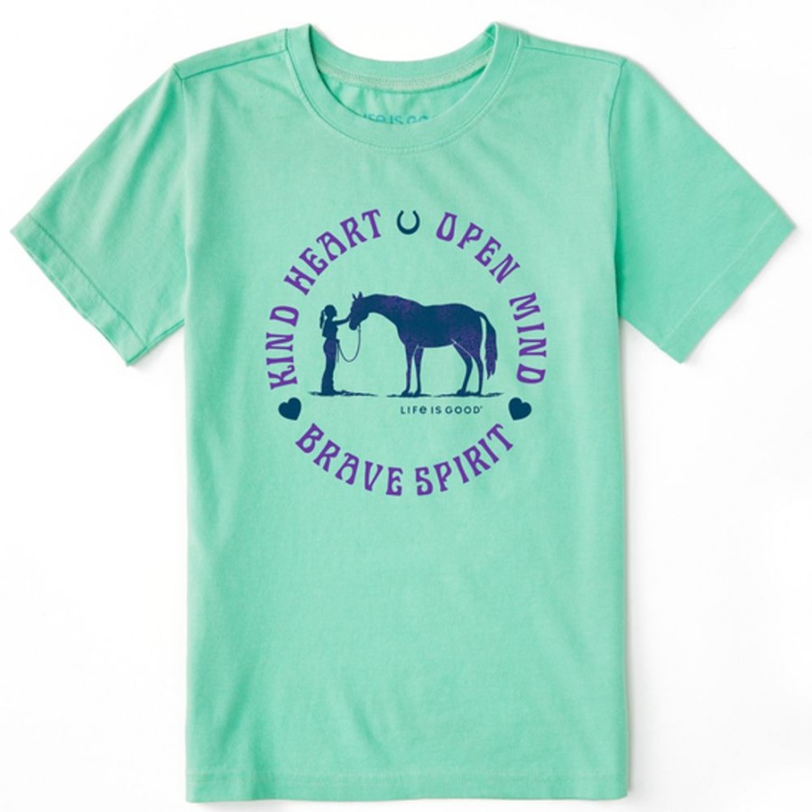 Kids Life is Good Graphic Tees | Kids Kind Brave Horse Crusher Tee Spearmint Green