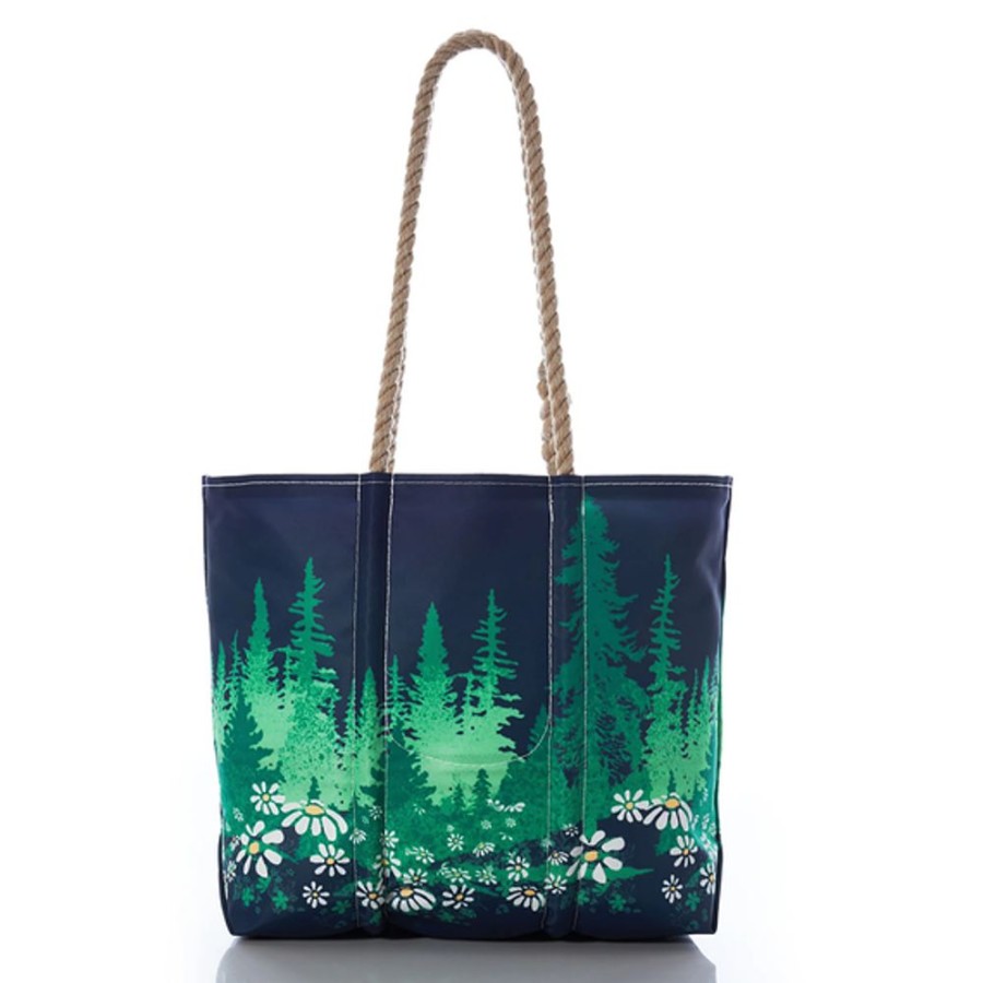 Women Sea Bags Bags, Backpacks & Totes | Sea Bags Daisy Forest Tote Darkest Blue