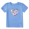 Kids Life is Good | Toddler Heart Of Unicorns Crusher Tee Cornflower Blue