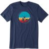 Men Life is Good Graphic Tees | Men'S Downhill Short Sleeve Tee Darkest Blue