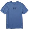 Men Life is Good Graphic Tees | Men'S Lig Vintage Oval Crusher-Lite Tee Vintage Blue