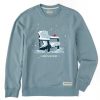 Men Life is Good Sweatshirts & Hoodies | Men'S Snowy Adirondack Cardinal Simply True Fleece Crew Smoky Blue