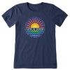 Women Life is Good Graphic Tees | Women'S Tie Dye Sunset Burst Short Sleeve Tee Darkest Blue