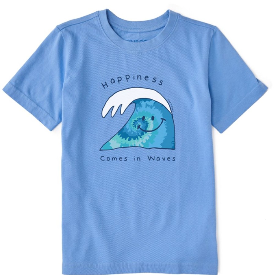 Kids Life is Good Graphic Tees | Kids Tie Dye Wave Crusher Tee Cornflower Blue