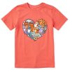 Kids Life is Good Graphic Tees | Kids Heart Of Cats Crusher Tee Mango Orange