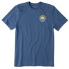 Men Life is Good Graphic Tees | Men'S Sunset Over The Water Short Sleeve Tee Vintage Blue