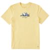 Men Life is Good Graphic Tees | Men'S Vintage Beach Jake Crusher Tee Sandy Yellow