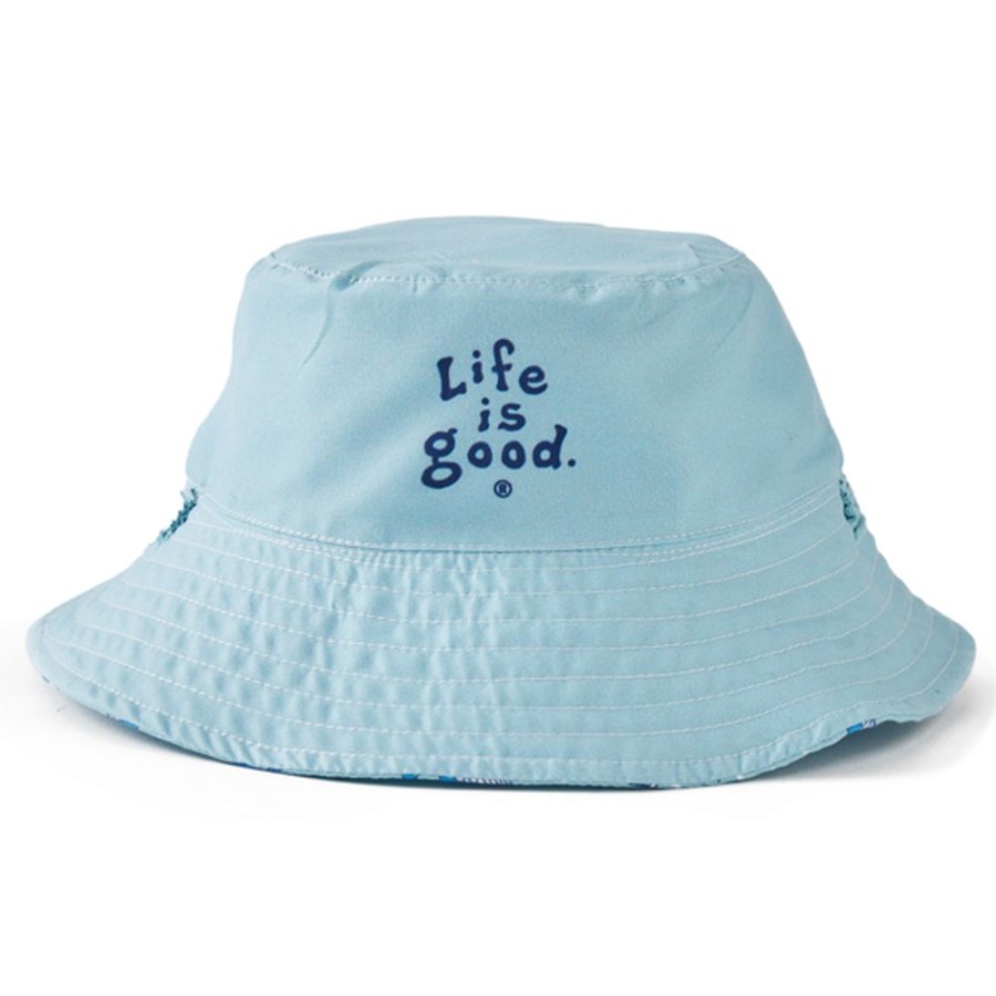 Men Life is Good Hats | Toddler Whale Pattern Made In The Shade Bucket Hat Beach Blue