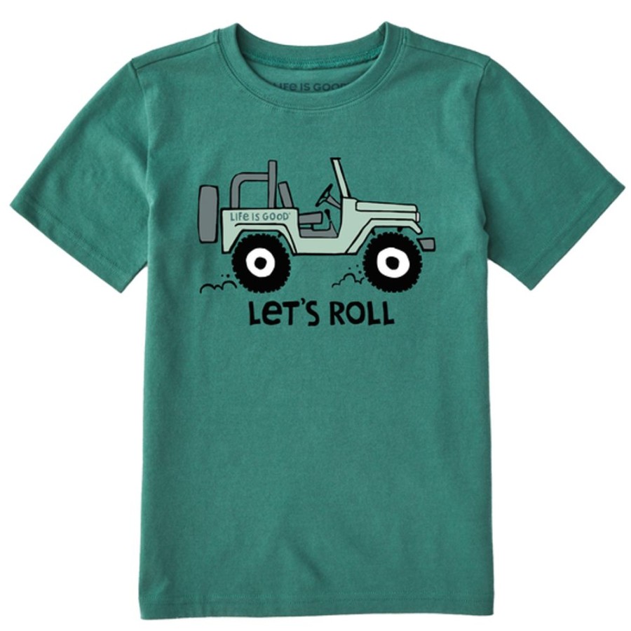 Kids Life is Good Graphic Tees | Kids Let'S Roll Atv Crusher Tee Spruce Green