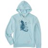 Women Life is Good Sweatshirts & Hoodies | Women'S Cat Flower Power Simply True Fleece Hoodie Beach Blue