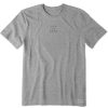 Men Life is Good Graphic Tees | Men'S Lig Stacked Wordmark Short Sleeve Tee Heather Gray