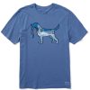 Men Life is Good Graphic Tees | Men'S Inkbrush Snowscape Dog Crusher Tee Vintage Blue