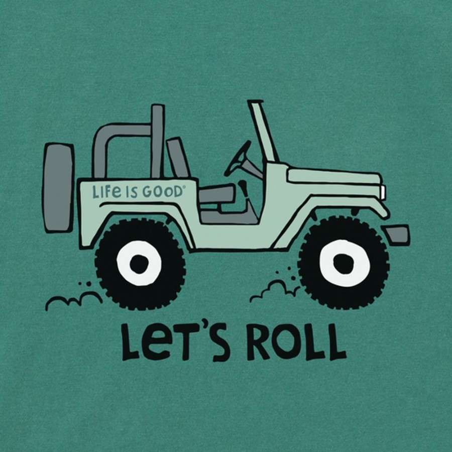 Kids Life is Good Graphic Tees | Kids Let'S Roll Atv Crusher Tee Spruce Green